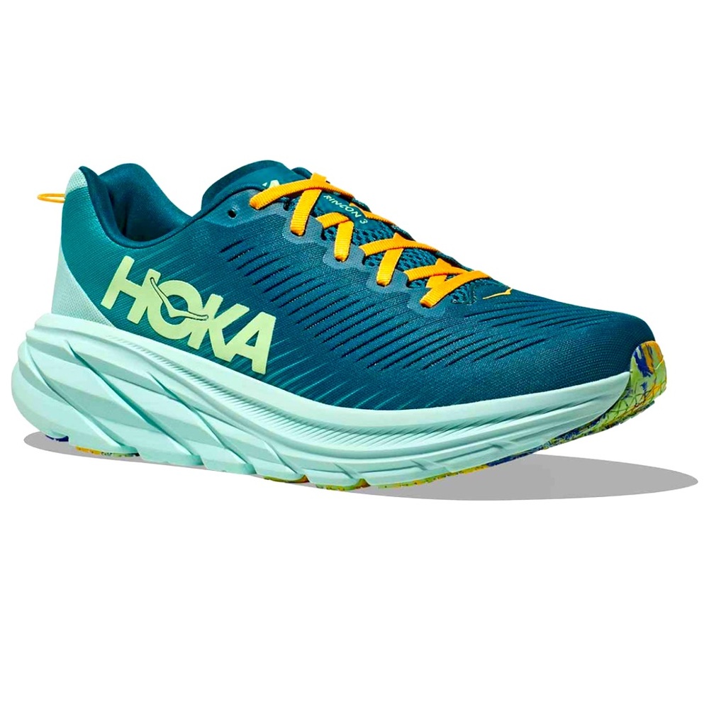 HOKA ONE Rincon 3 Running Shoes, Deep Lagoon/Ocean Mist. Size 8.5D